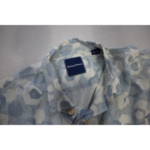Tommy Bahama Hawaiian Shirt 100% Silk Geometric Short Sleeve Mens Size XL - Picture 9 of 11